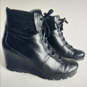 Black Wedge Ankle Boots